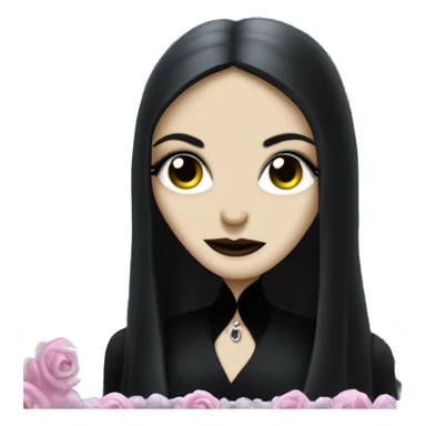 Morticia Addams at a rainy funeral  sticker