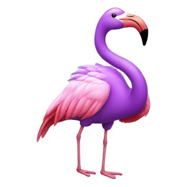 Purple flamingo handstand sticker