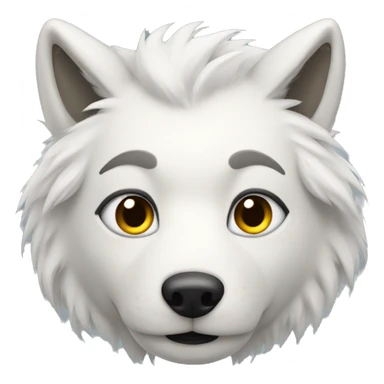 white wolf furry sticker