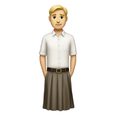 white man in a skirt sticker