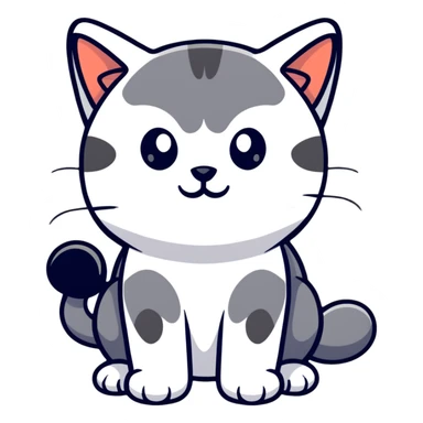 playful cat with paw raised sticker