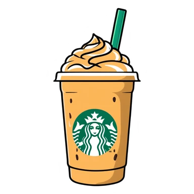 cute Starbucks iced latte with condensation on cup sticker