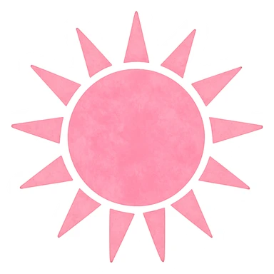pink sun, digital illustration sticker