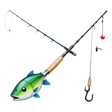 fishing pole without a fish sticker