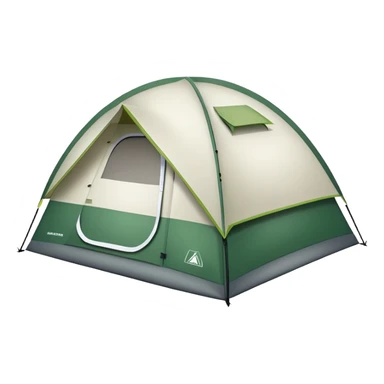 white and green camping tent sticker