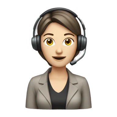 Pale brunette Call center lady  sticker