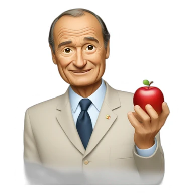jaque chirac with an apple sticker