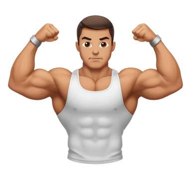 man hitting double bicep pose  sticker