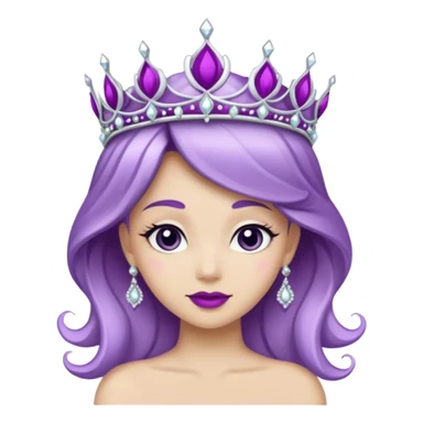 Purple rose with silver tiara sticker