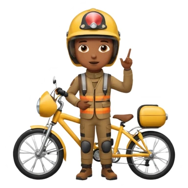 Bike Boy with calling talk emoji  sticker