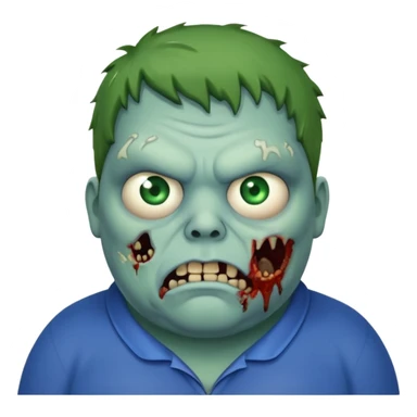 fat zombies blue clothes sticker