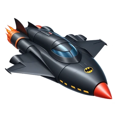 batmobile riding a rocket ship boom! sticker