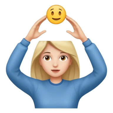 A girl holding something over her head  sticker