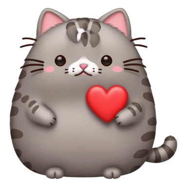 Pusheen cat red heart kawaii cute sticker