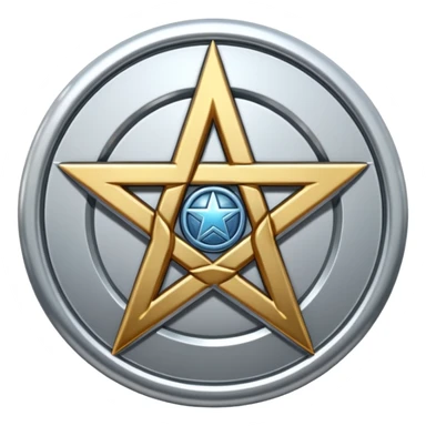 Silver pentacle with element signs sticker