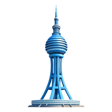Cinematic Realistic N Seoul Tower Landmark Emoji, showcasing a futuristic tower with panoramic views rendered with sleek textures and vibrant, modern lighting. sticker