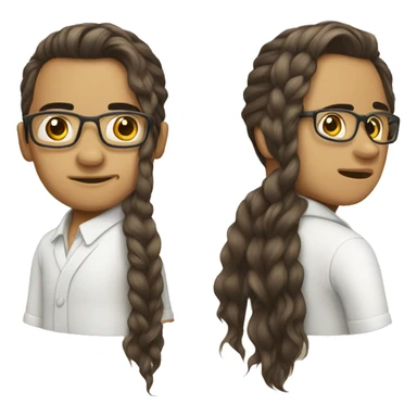 computer nerd filipino hair split in half sticker