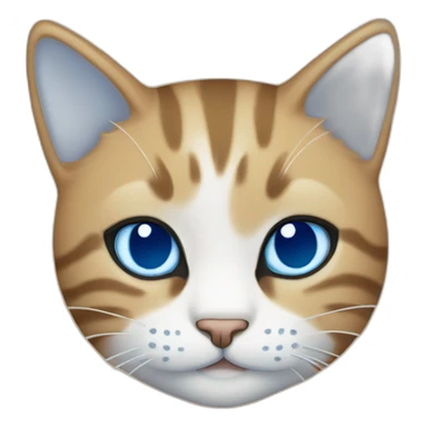 blah cat smiling blue colar sticker