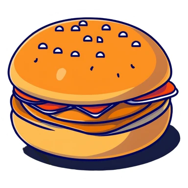 sesame seed bun for hamburger sticker