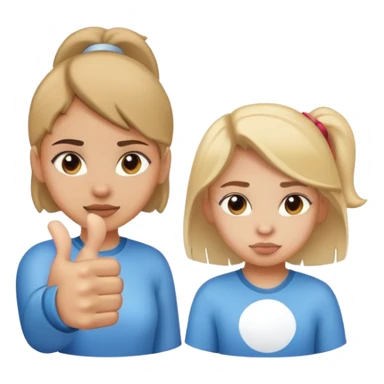 Girl with one hand giving thumbs up and the other hand giving thumbs down, showing mixed feelings sticker