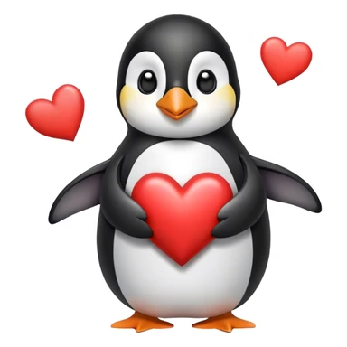 pingüino con corazones sticker
