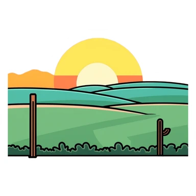 Sunrise in the morning on a clear day in Texas sticker