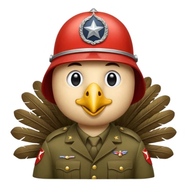 Turkey dressed as a ww2 soldier  sticker