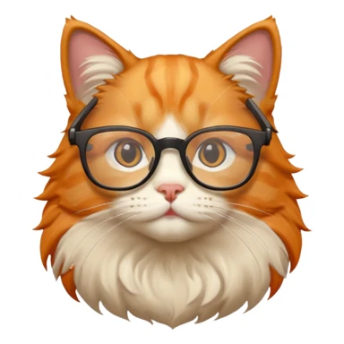 Orange cat wearing nerdy square glasses. sticker