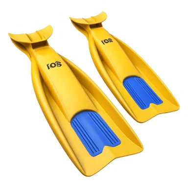 diving fins, yellow, simple sticker