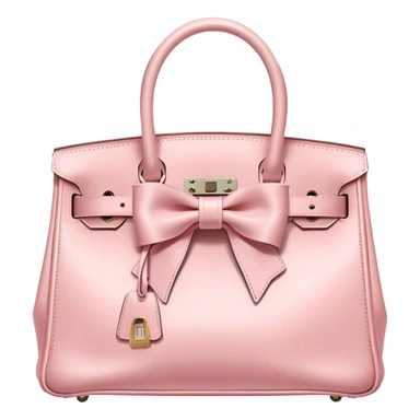 Pastel pink birkin bag with bow sticker