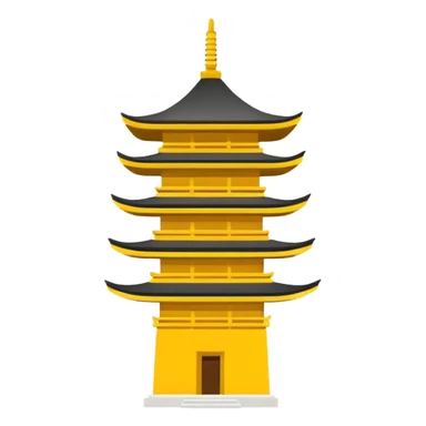 Extremely simplified Chinese pagoda symbol, minimal lines, basic emoji sticker