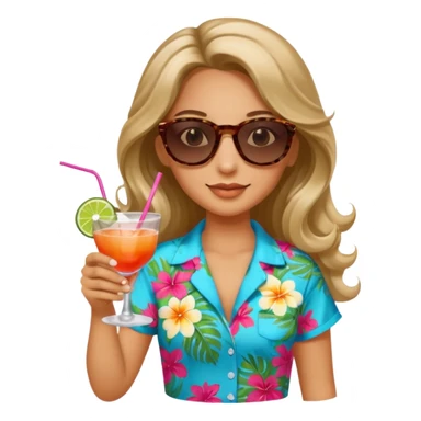 chill girl long curling hair in drink holders with sunglasses sticker