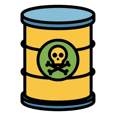 toxic barrel, color icon style sticker
