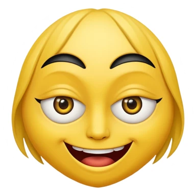 Cara amarilla con los ojos entrecerrados y una leve sonrisa cruel y macabra sticker