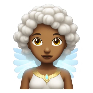 Peruvian female with angel wings, and a halo sticker