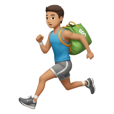Robber running with Money bag sticker
