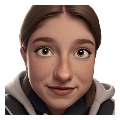 smiling girl with freckles sticker