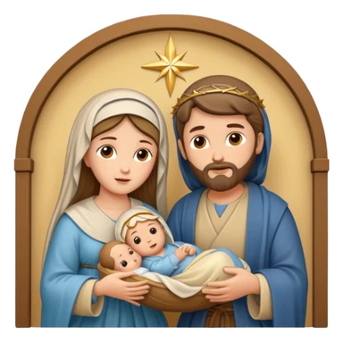 Pesebre con la virgen María San José y el niño Jesús sticker