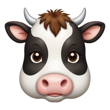 a cute cow with black and white spots sticker