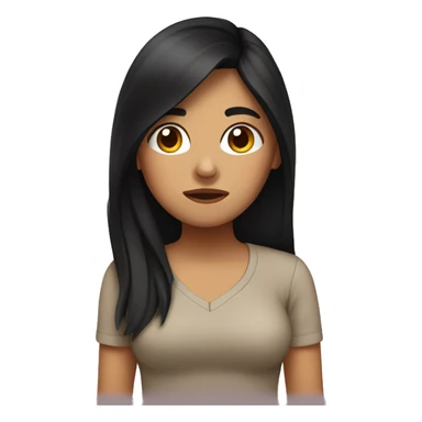 Hispanic female with long black hair super tired  sticker