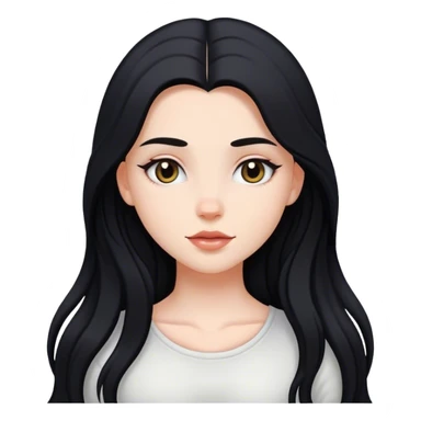 black-haired long hair white young girl in love sticker