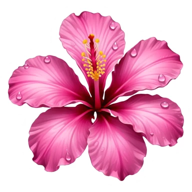 hibiscus with water droplets on it sticker