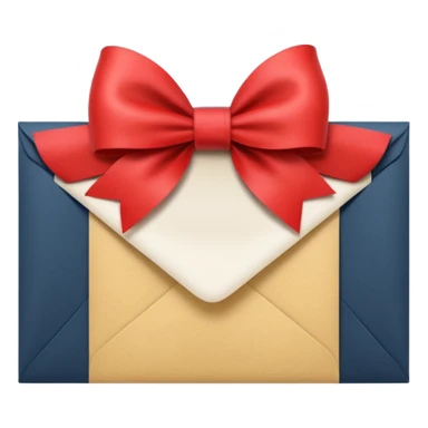 envelope with bow sticker