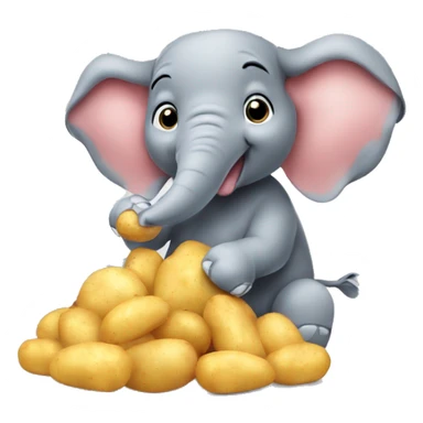 An elephant cooking potato’s sticker