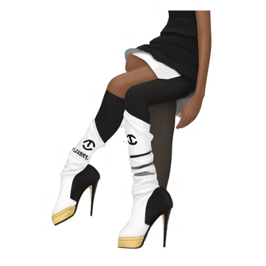 Chanel leg warmers white sticker