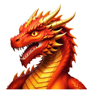 cinematic-noble-fierce-fire-dragon-portrait-emoji,-poised-and-imposing,-with-a-muscular,-scaled-body-ablaze-in-fiery-hues-of-crimson,-molten-orange,-and-molten-gold,-and-intense,-burning-eyes-that-mirror-the-heart-of-a-volcano;-rendered in detail sticker