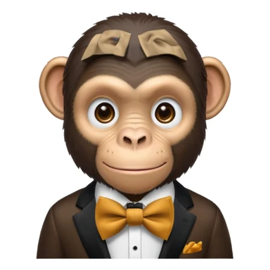chimpanzee with bow tie sticker