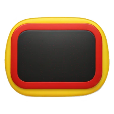 Black and red rectangle with medium size yellow circle in the middle  sticker