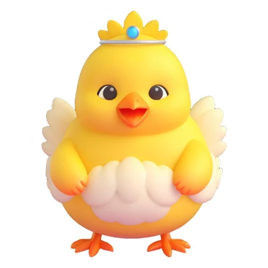 sweet fluffy baby chick with a bright halo sticker