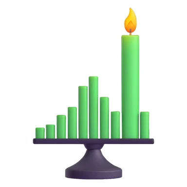 stock buy signal emoji with stylized candlestick chart showing upward movement, green color, no text sticker